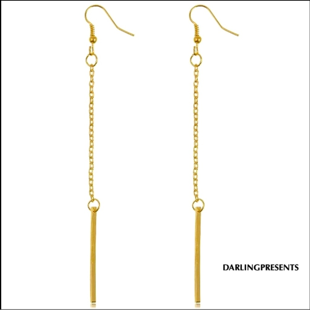 Tassel Chain Dangle Earrings Women Color Gold